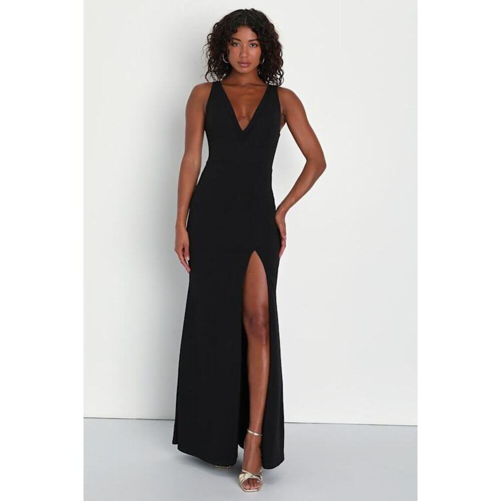 Lulus Mystical Perfection Black Mesh Sleeveless Mermaid Maxi Dress - Size XL